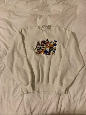 Vintage White Disney Character Crewneck Sweatshirt